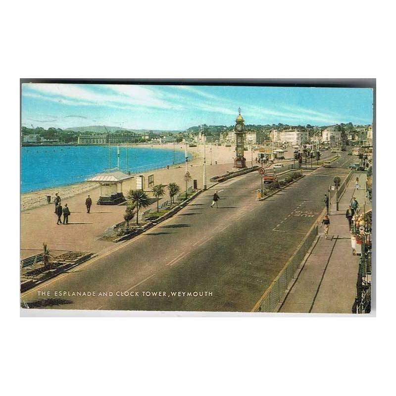 Postal The explanade and clock tower, Weymouth (UK) 1978 circulada
