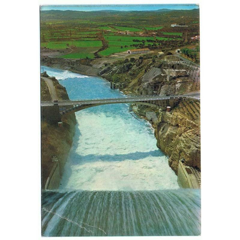 Postal de El Grado, Huesca. Pantano del Grado sobre rio Cinca. Ed. Sicilia. Sin circular