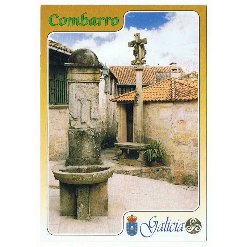 Postal de Combarro, Pontevedra. Plaza típica. Ed. Fama. Sin circular