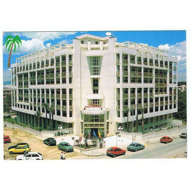 Postal de Salou, Tarragona. Hotel Mediterráneo. Escudo de Oro. Sin circular