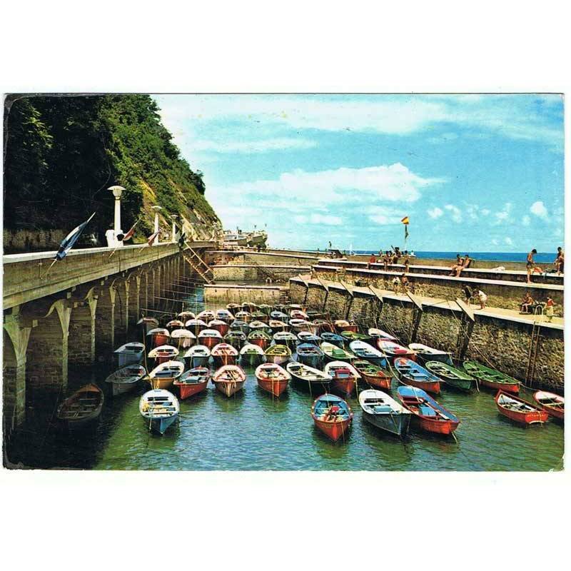 Postal de Zarauz. El puerto. Foto Gar. Sin circular
