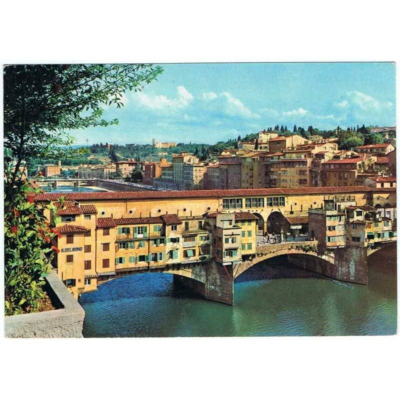 Postal Firenze. Ponte Vecchio e collina di San Miniato. Ed. Innocenti Nº 209. Sin circular