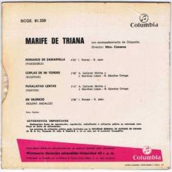 Marife de Triana - Romance en Zamarrilla / Coplas de mi torero / Puñalaitas lentas / En silencio - EP