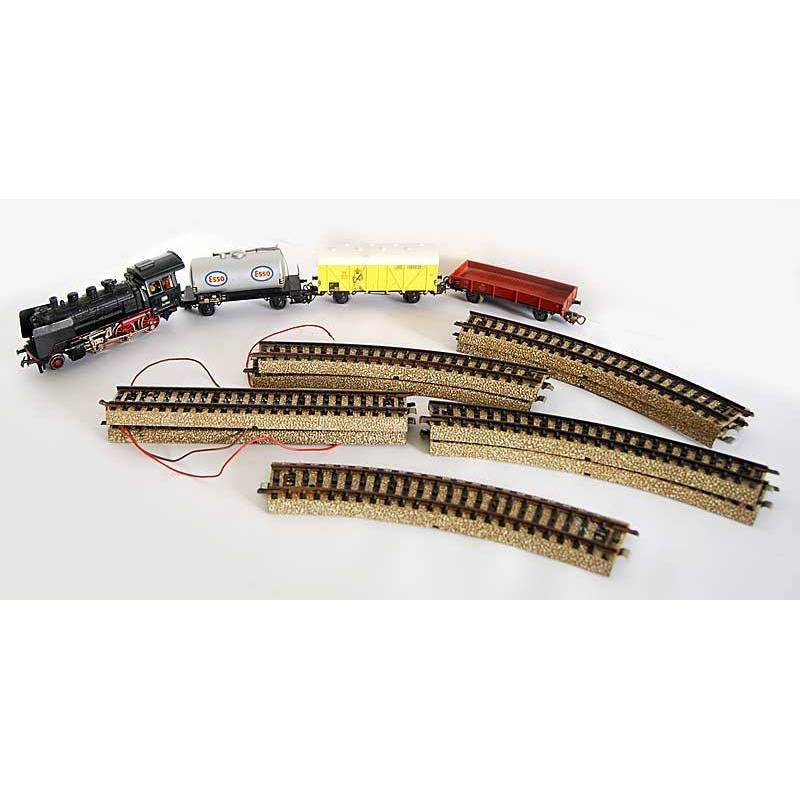 Lote Marklin Locomotora y vagones 24058, 464637, 598210 y 327154 con railes completos