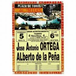 Cartel Plaza de Toros Mijas 5 mayo 1991. Ortega y de la Peña