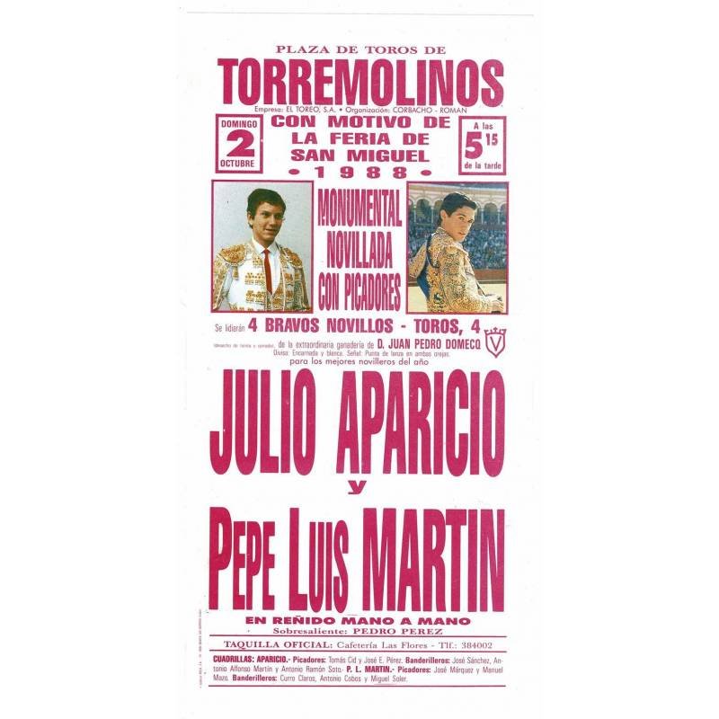 Cartel Plaza de Toros Torremolinos 2 octubre 1988