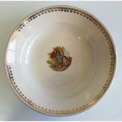 Antiguo plato hondo de porcelana china opaca de La Ibero Tanagra de Santander