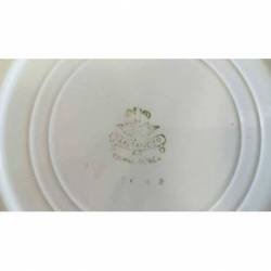 Antiguo plato de postre de porcelana china opaca de La Ibero Tanagra de Santander