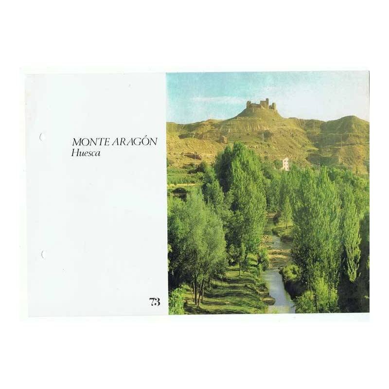 Lámina Colección Castillos de España Nº 73 Monte Aragón, Huesca. Laboratorios Emyfar