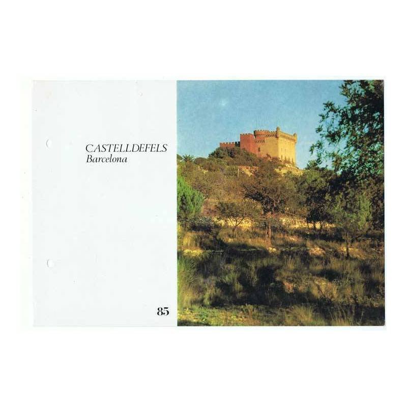 Lámina Colección Castillos de España Nº 85 Castelldefels, Barcelona. Laboratorios Emyfar