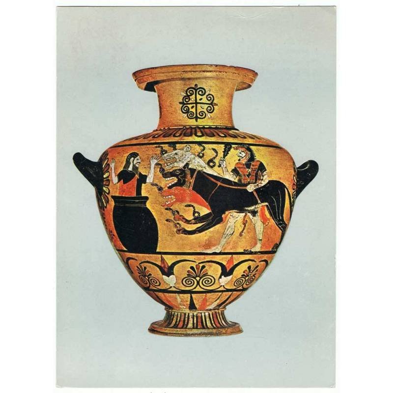 Lámina arte antiguo. Al dorso publicidad de Promesa - Productos Medicinales 1969