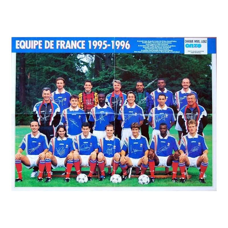 Poster Equipo de futbol de Francia 1995-1996 (Equipe de France) de la revista Onze Mondial