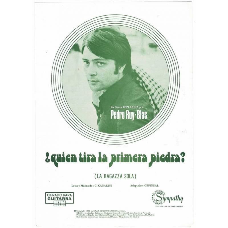 Cancionero ¿Quién tira la primera piedra? de Pedro Ruy-Blas con cifrado para guitarra