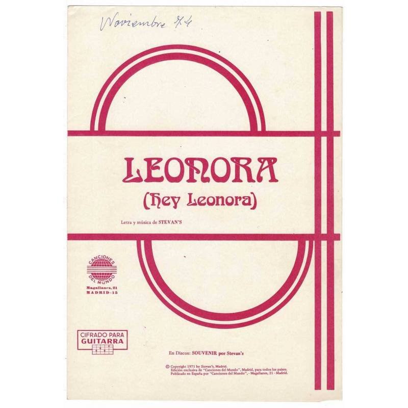 Cancionero Leonora de Stevan's con cifrado para guitarra