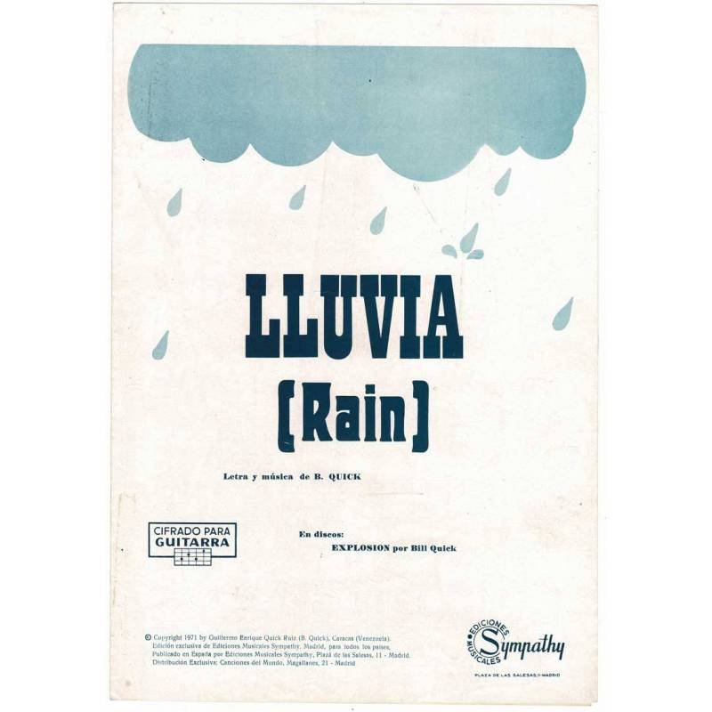 Cancionero Lluvia (Rain) por Bill Quick con cifrado para guitarra