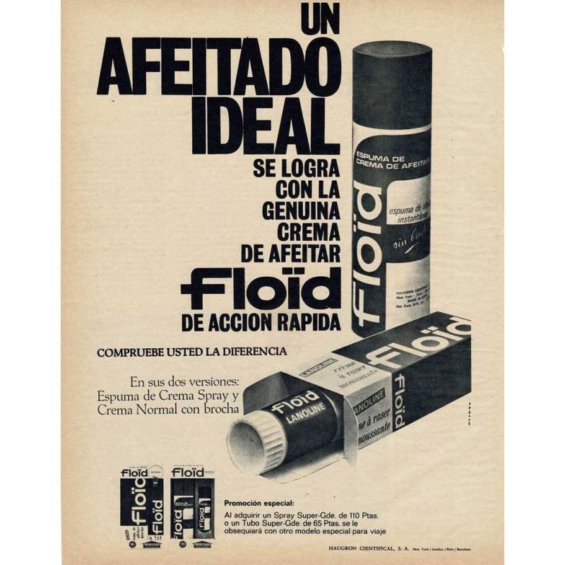 Publicidad crema de afeitar Floid años 70