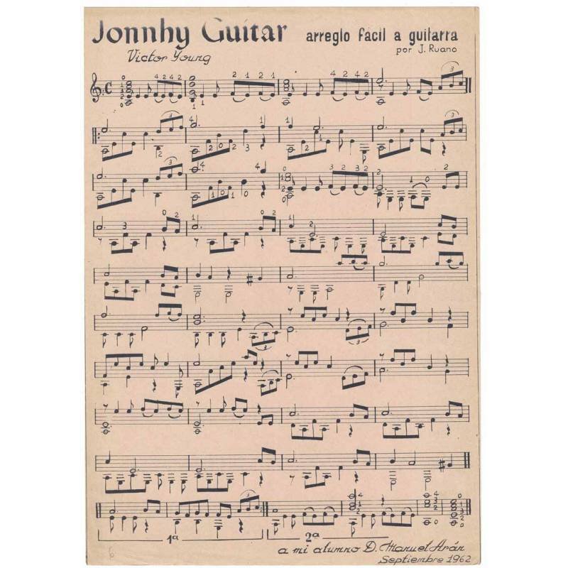 Partitura Jonnhy Guitar de Victor Young