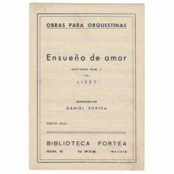 Partitura Ensueño de Amor Nocturno No. 3 de Liszt. Obras para orquestinas