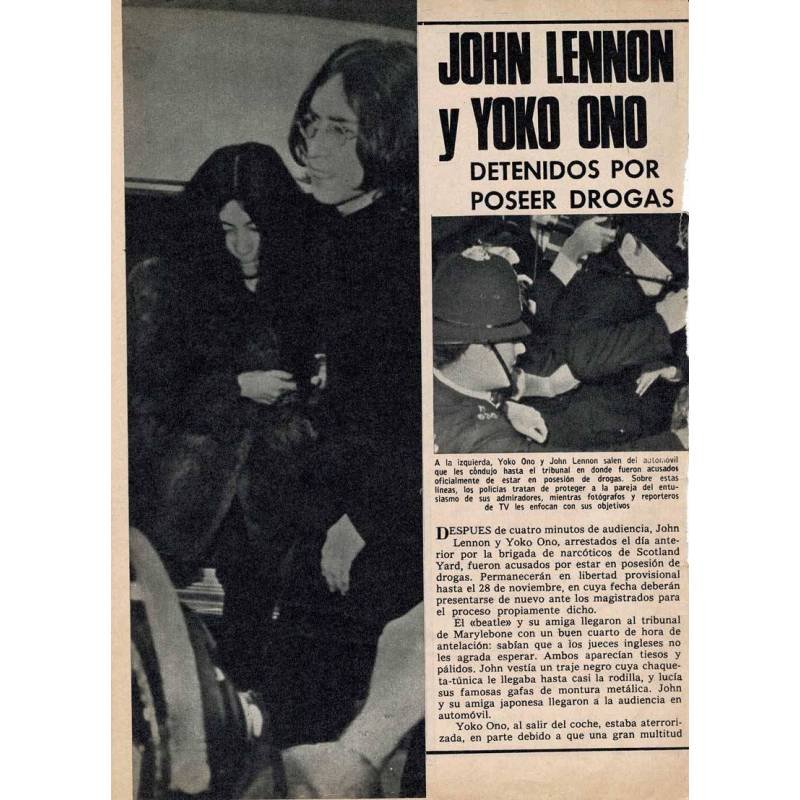 Reportaje John Lennon y Yoko Ono detenidos por poseer drogas