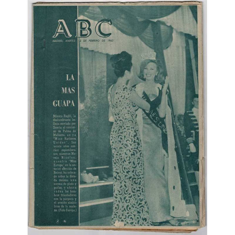 Diario ABC 12 febrero 1963. Mónica Ragbi, Miss Naciones Unidas. A la escucha del comunismo