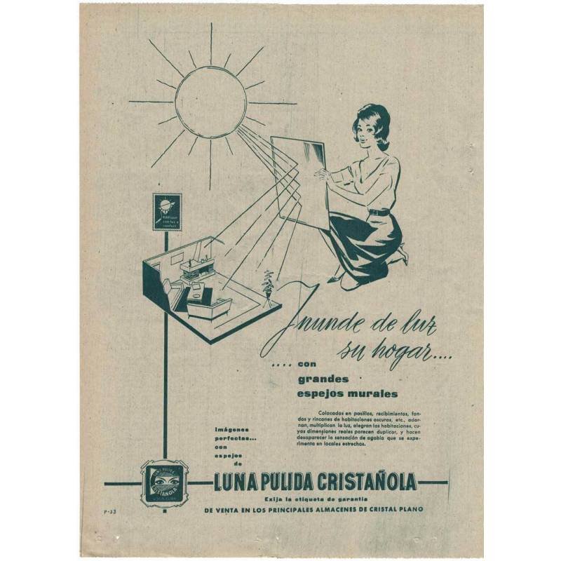 Publicidad Luna Pulida Cristañola.1962