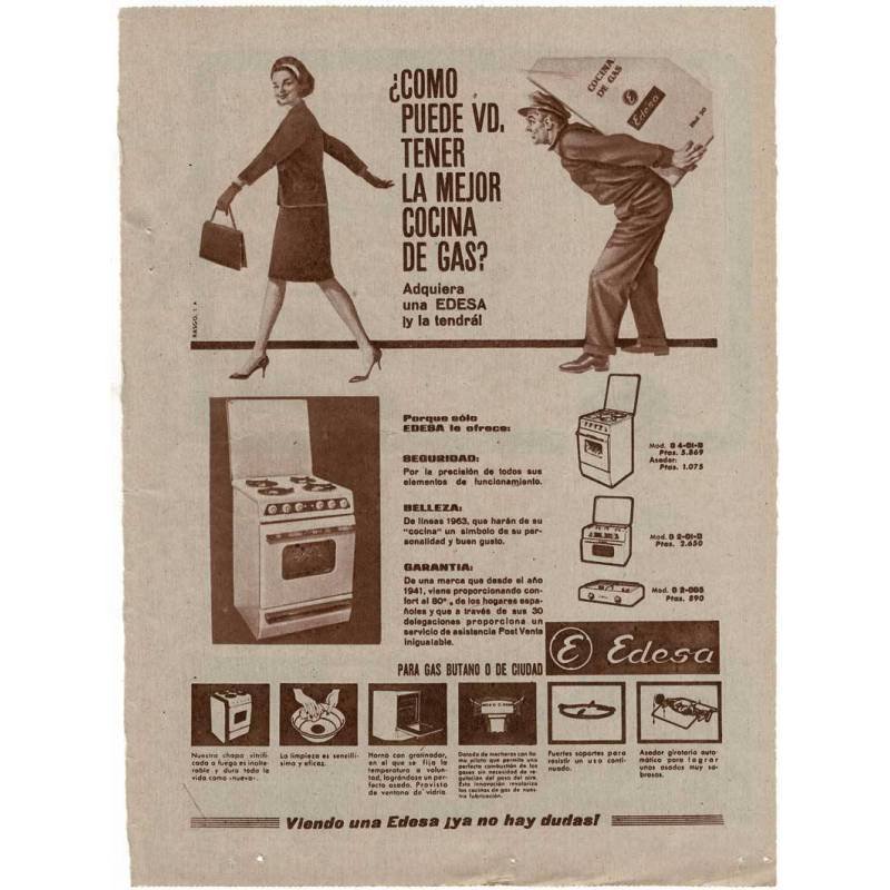 Publicidad cocinas Edesa. 1962