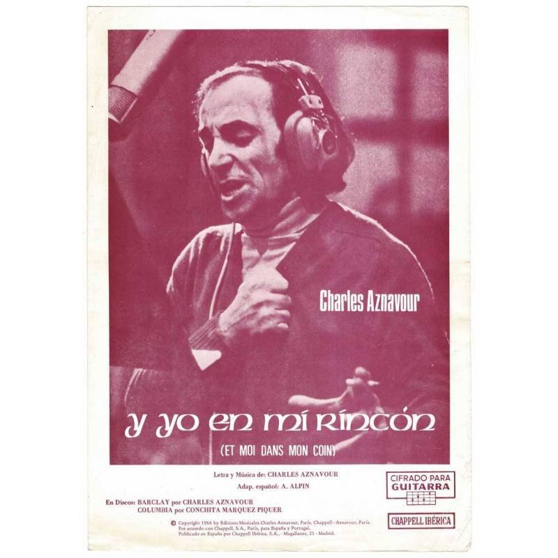 Cancionero Y Yo en mi Rincón de Charles Aznavour con cifrado para guitarra