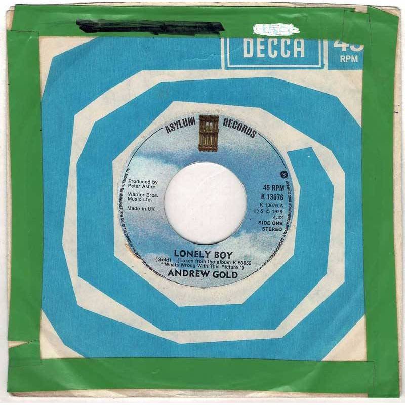 Andrew Gold - Lonely Boy / Angel Woman. Single