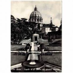 Postal Italia. Roma. Cupola di S. Pietro dai giardini Vaticani