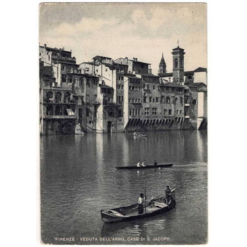 Postal Italia. Firenze. Veduta dell'arno, case di S. Jacopo