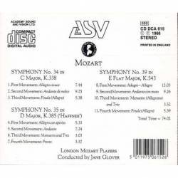 Mozart - London Mozart Players, Jane Glover - Symphonies 34, 35 & 39. CD