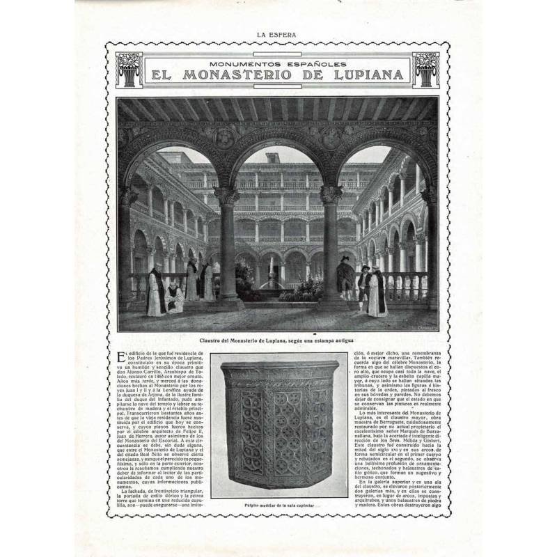 Monumentos españoles. El Monasterio de Lupiana (recorte revista)