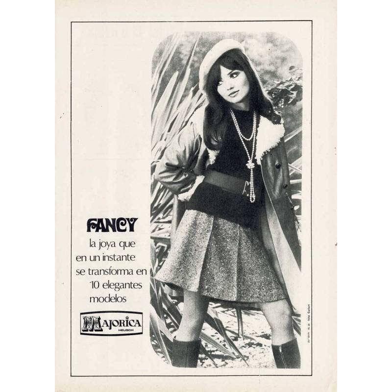 Publicidad Joyas Fancy de Majorica. Años 60
