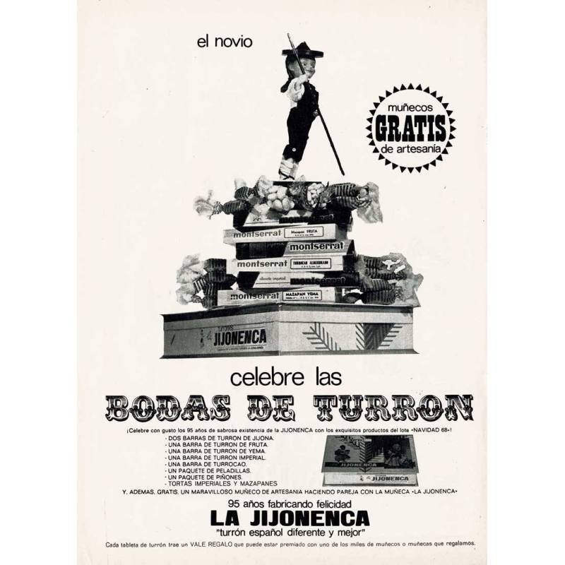 Publicidad Turrón La Jijonenca. Años 60