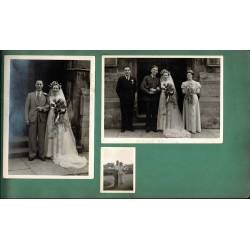 Antiguo album de fotos familiar. Coches, motos, niños, boda, familia, pescadería