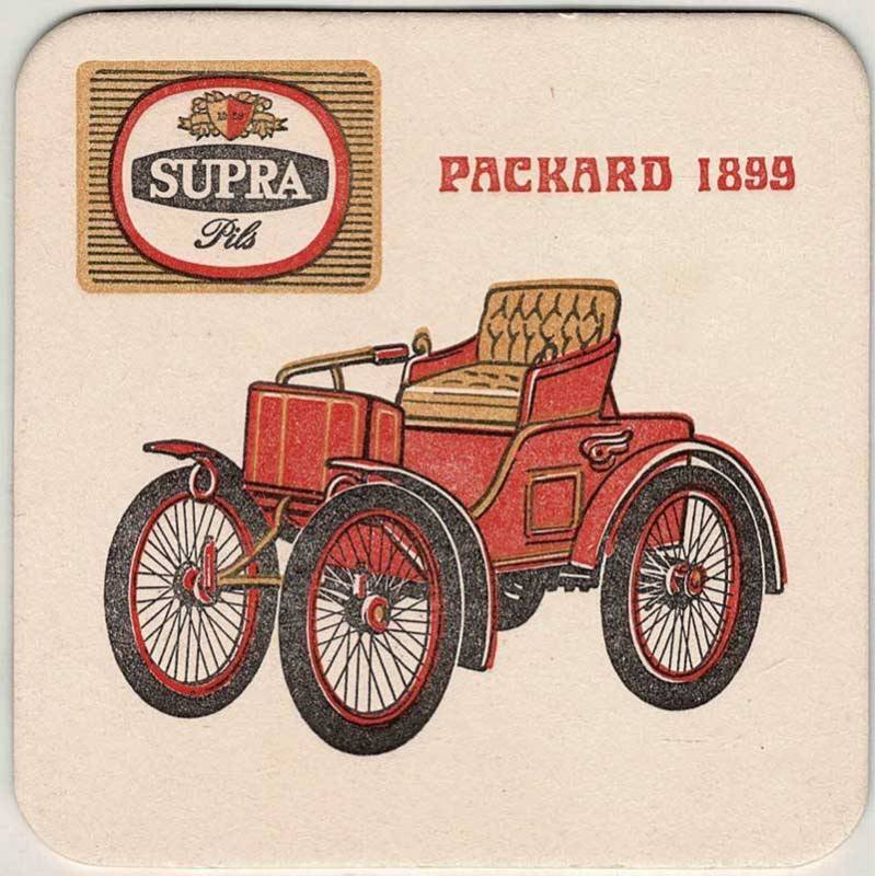 Posavasos Cerveza Supra. Dranken Van Maele. Packard 1899. Años 80