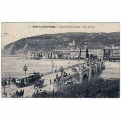 Postal Guipúzcoa. San Sebastián. Puente de Santa Catalina y Playa de Gros No. 13