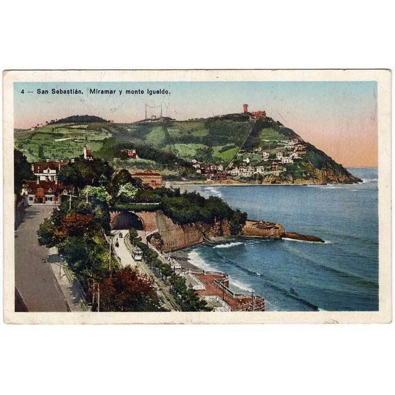 Postal Guipúzcoa. San Sebastián. Miramar y Monte Igueldo No. 4