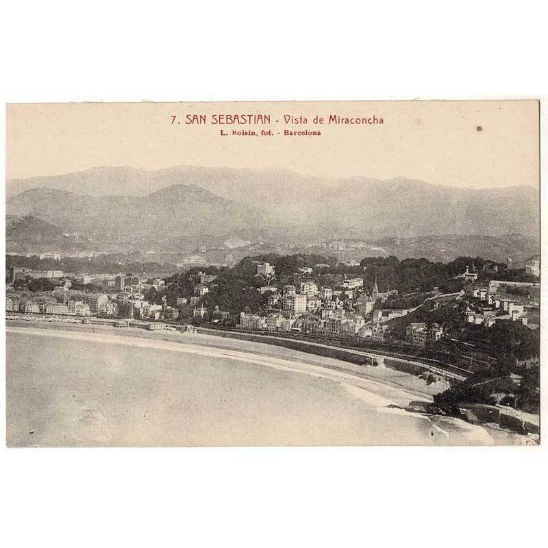 Postal Guipúzcoa. San Sebastián. Vista de Miraconcha No. 7