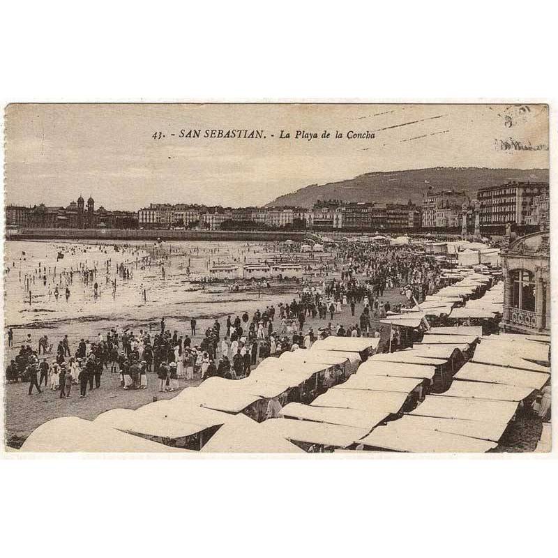 Postal Guipúzcoa. San Sebastián. Playa de la Concha No. 43