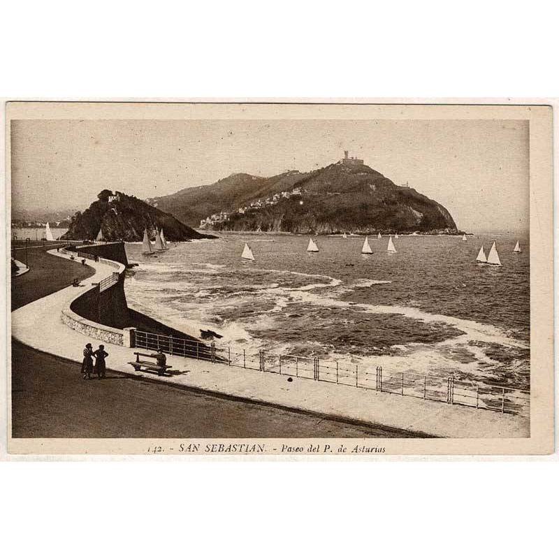 Postal Guipúzcoa. San Sebastián. Paseo del P. de Asturias No. 142