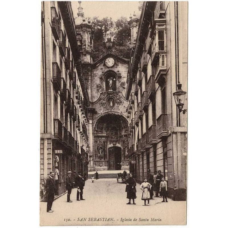Postal Guipúzcoa. San Sebastián. Iglesia de Santa María No. 150