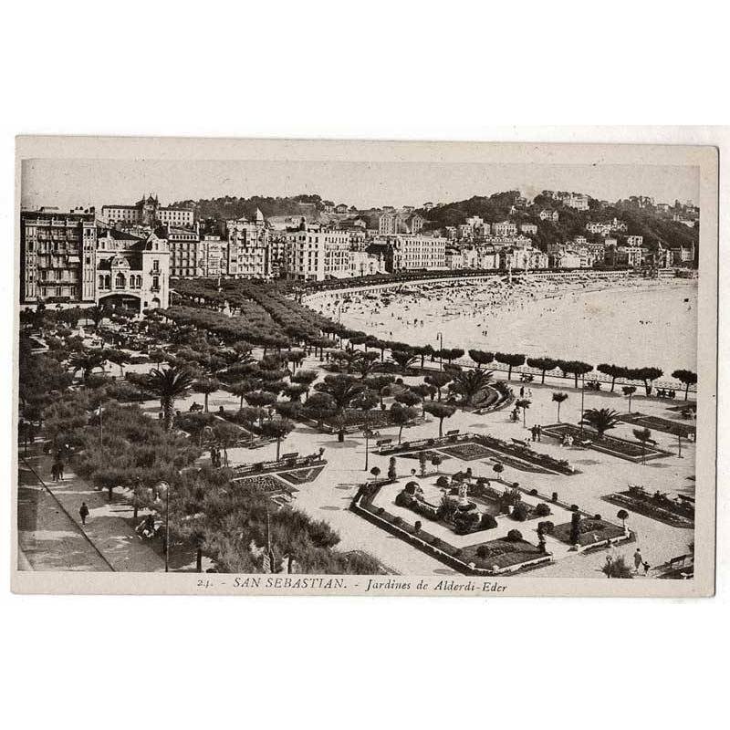 Postal Guipúzcoa. San Sebastián. Jardines de Alderdi-Eder No. 24. Galarza