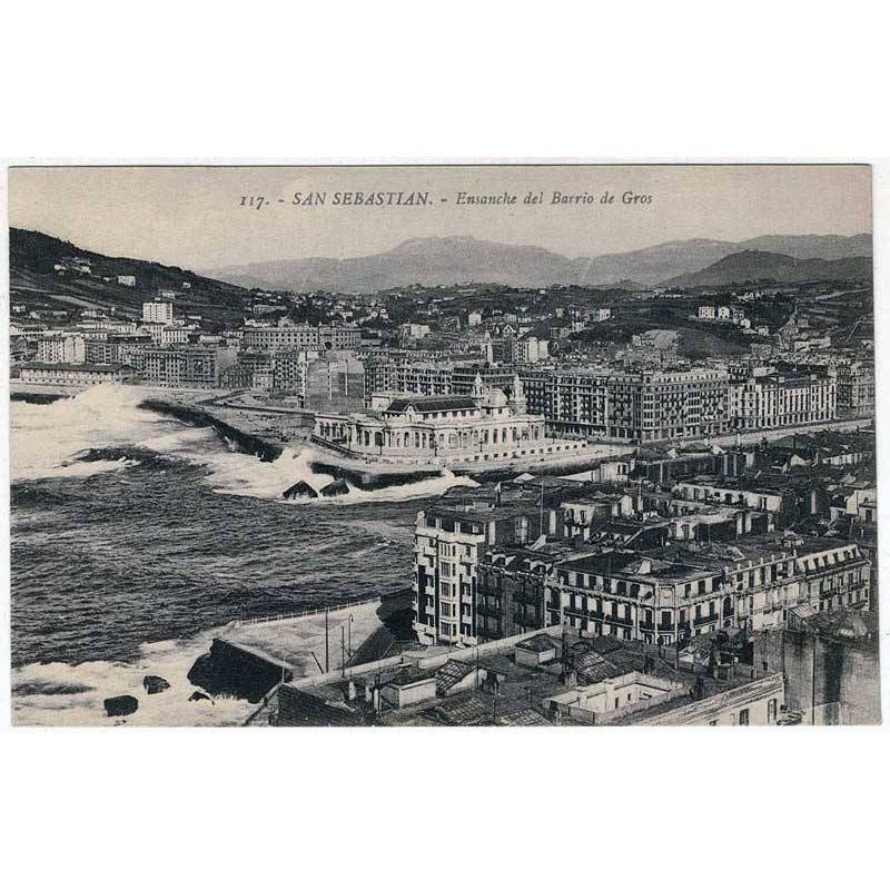 Postal Guipúzcoa. San Sebastián. Ensanche del Barrio de Gros No. 117. Galarza