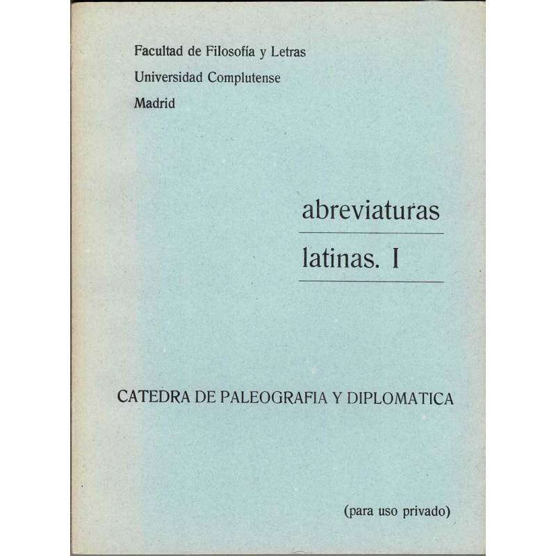 Abreviaturas Latinas I. Cátedra de Paleografía y Diplomática