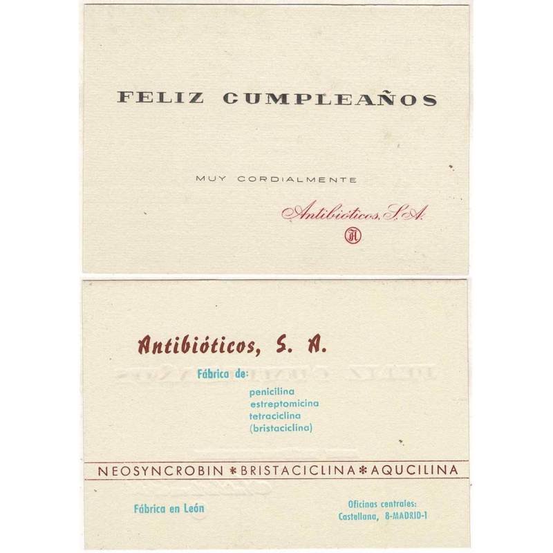 Antibióticos S.A. Tarjeta de felicitación Feliz Cumpleaños