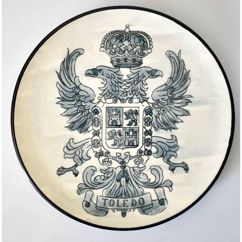 Plato de cerámica con escudo de Toledo Ceramar 17 cm