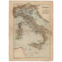 Mapa antiguo de Italia,...