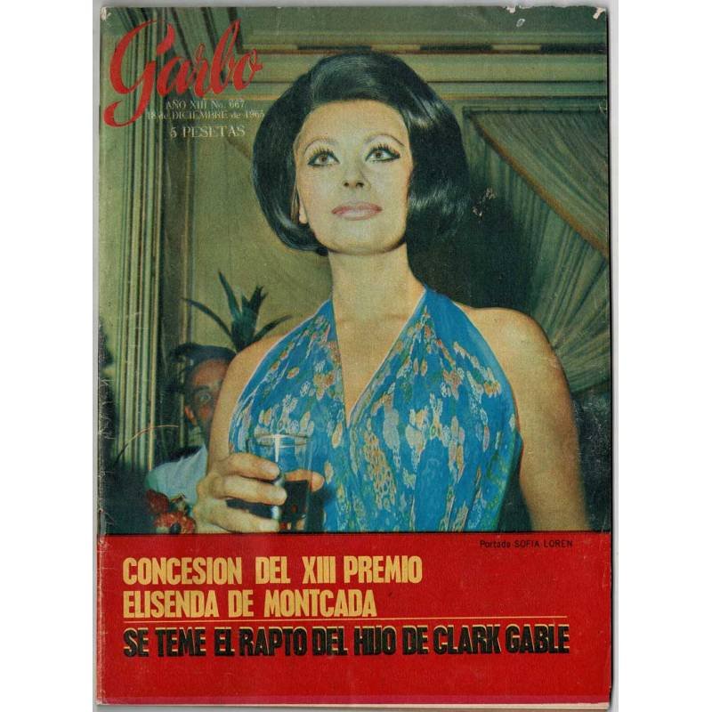 Revista Garbo No. 667. 18 diciembre 1965. Sofia Loren. Clark Gable. Romina Power