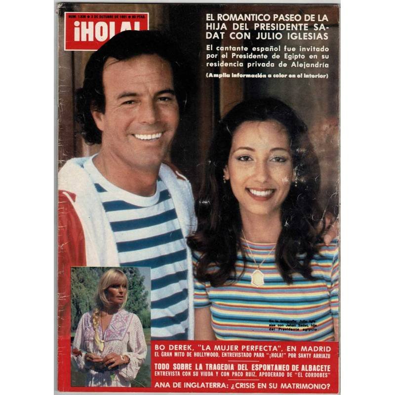 Revista Hola No. 1936. 3 octubre 1981. Julio Iglesias. Tanya Roberts. Bo Derek